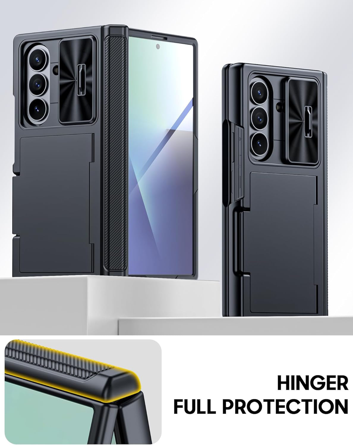 for Samsung Galaxy Z Fold 7 Case RFID Wallet with Cards Holder [Hinge Cover] [Ca