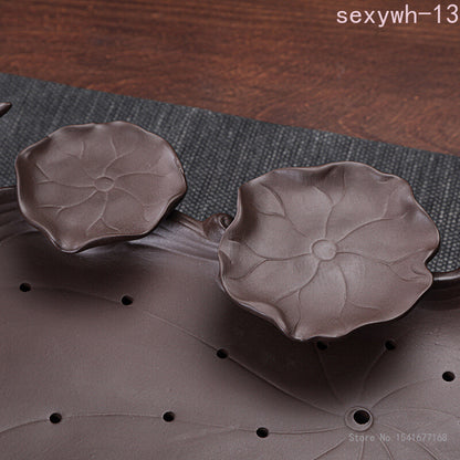 Zisha Tea Tray Bottom Support Dry Tea Table Tea Set Home Office Water Storage