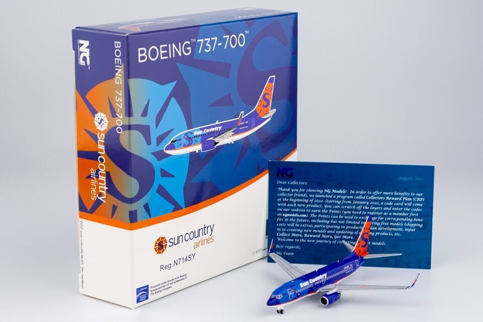1:400 NG Model Sun Country BOEING 737-700 Passenger Airplane Diecast Plane Model