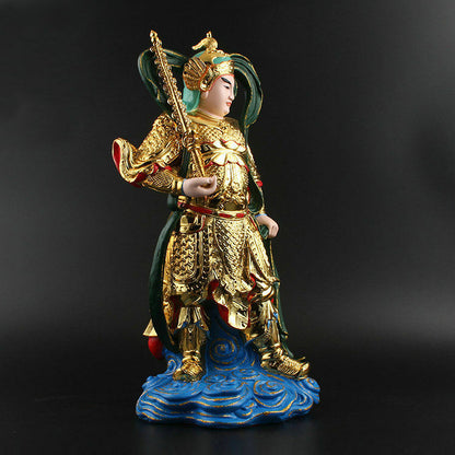 26cm Resin WeiTuo Bodhisattva Buddha Statue Fengshui Buddhism Blessing Decor