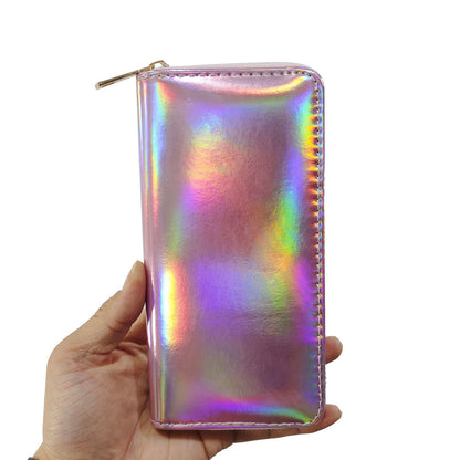 Hologram Long Wallet Synthetic Leather Clip Purse Holographic Holder Clutch 1 PC