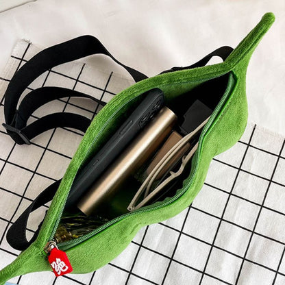 Plush Shoulder Bag Creative Peas Shaped Top Handle Bags Outdoor Shopping 38*16*7