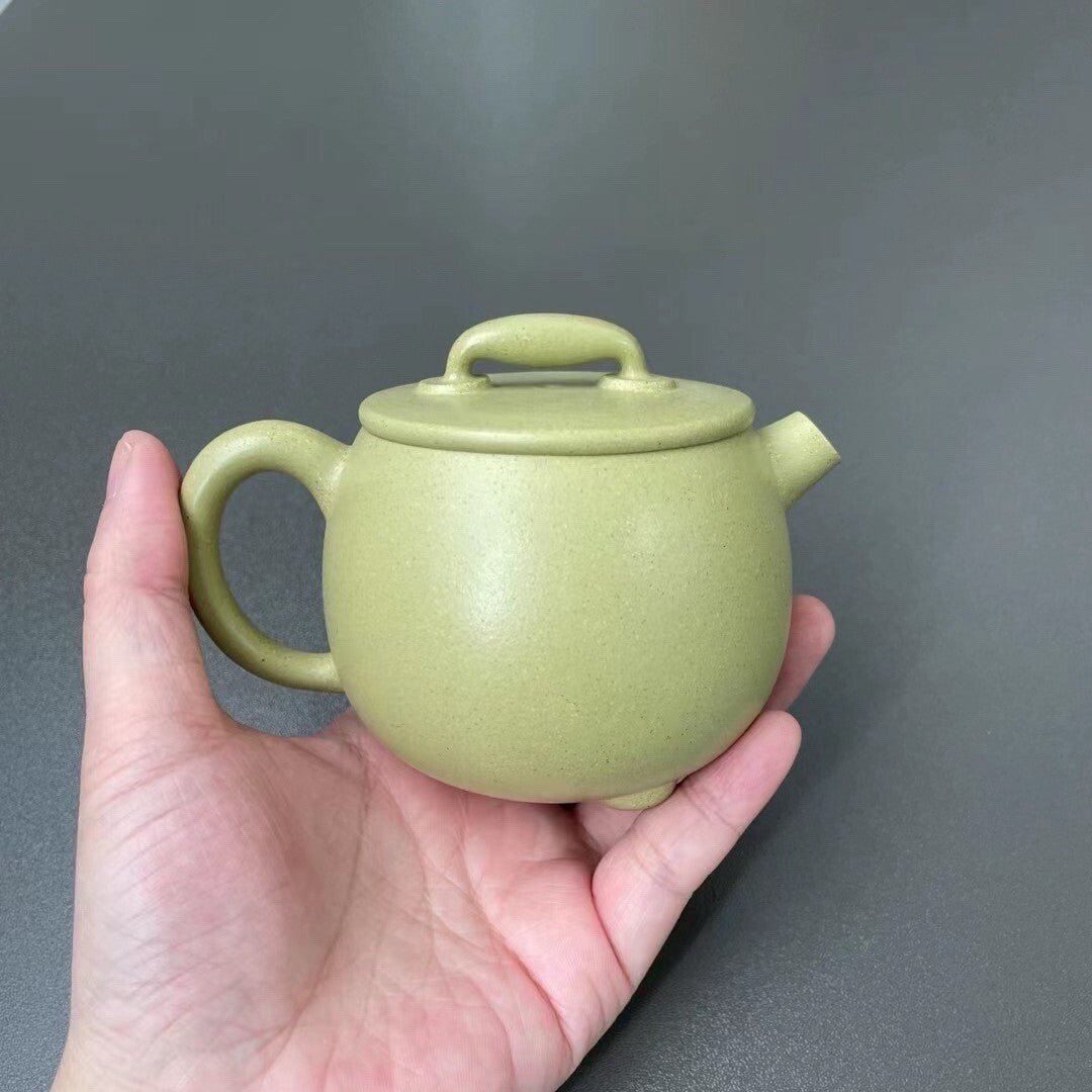190cc Yixing Zisha Green Clay Original Lvni Handmade Puer Teapot By Fang Qinjun