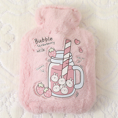 Cartoon Plush Rabbit Bear Hot Water Bottle Water Filling Small Warm Water Bag