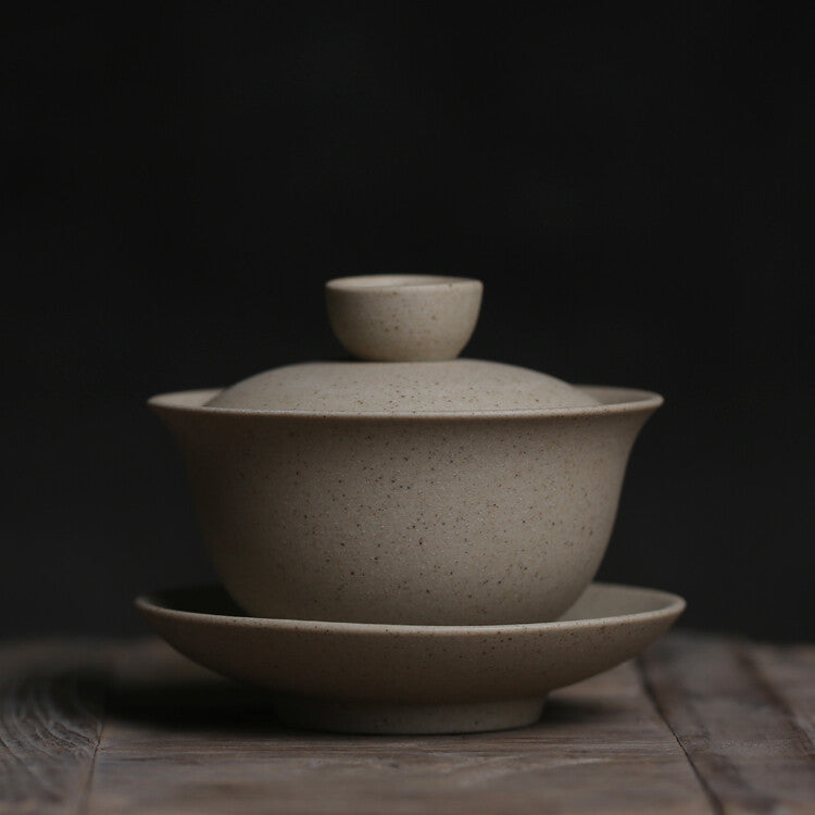 Small Gaiwan Ceramic Tea Cup Covered Bowl With Saucer Lid Chinese Tureen Pottery