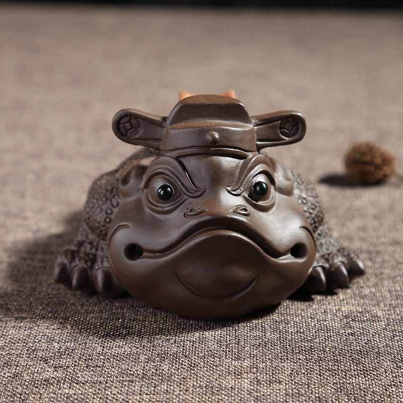 Small Tea Pet Wealthy Mascot Good Luck Yixing Zisha Purple Clay Table Ornament