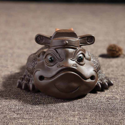 Small Tea Pet Wealthy Mascot Good Luck Yixing Zisha Purple Clay Table Ornament