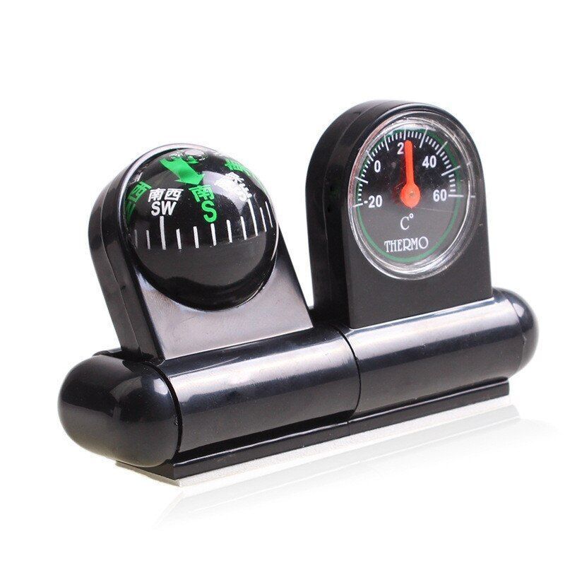 2in1 Guide Ball Car Compass Thermometer Hygrometer Vehicle Interior Accessories