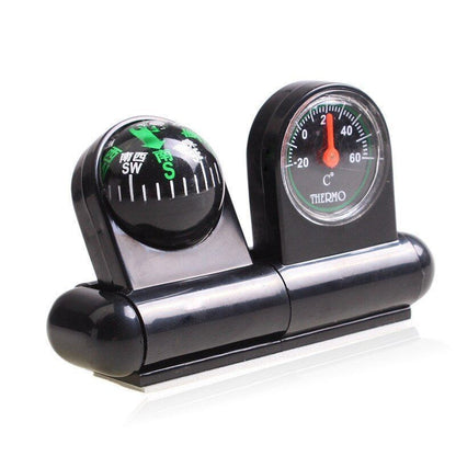 2in1 Guide Ball Car Compass Thermometer Hygrometer Vehicle Interior Accessories