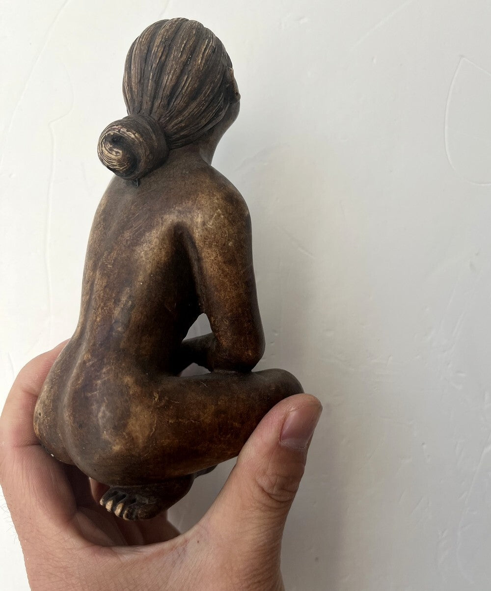 Brass Naked Geisha Girl Statue Art Beauty Model Collection Decor