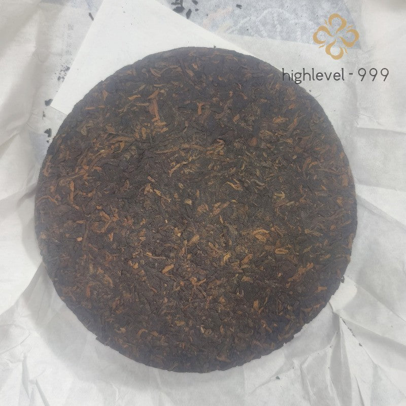 357g Bingdao Ancient Tree Ripe Pu'er 16 Year Fermented 18 Year Pressed Tea Cake