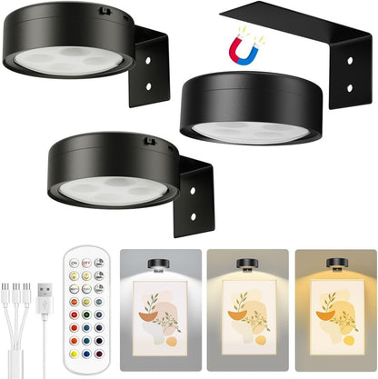 Picture Lights for Wall,2000Mah Rechargeable Battery Poster Lights LED Magnetic