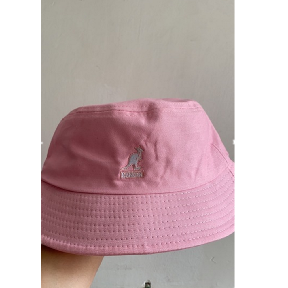 New Casual Kangol Washed Bucket Hat Men Women Cotton Flat Top Hats Headwear