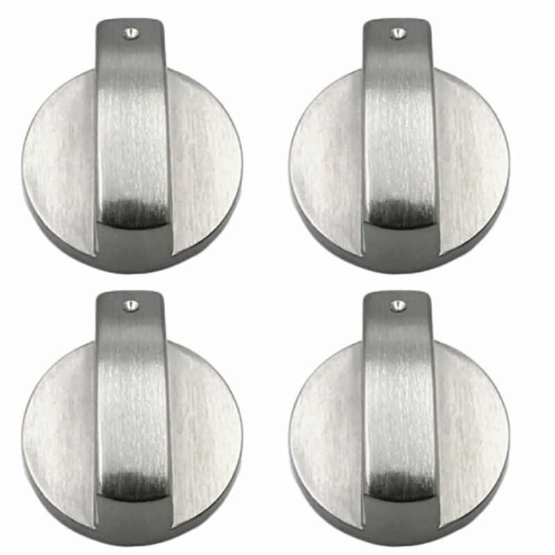 4Pcs/Lot Universal Metal Silver Gas Stove Cooker Knob 6mm Surface Cookware Parts