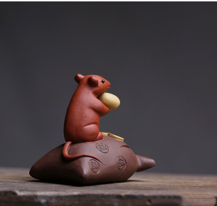 Creative Mouse Zisha Tea Pet House Warming Gift Mascot Chinese Tea Play Rat New