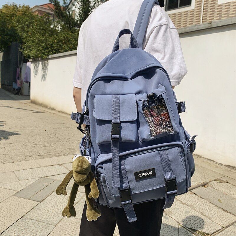Cool Black Nylon Travelling Bag Backpacks Anti Theft Rucksack School 31*15*45 CM