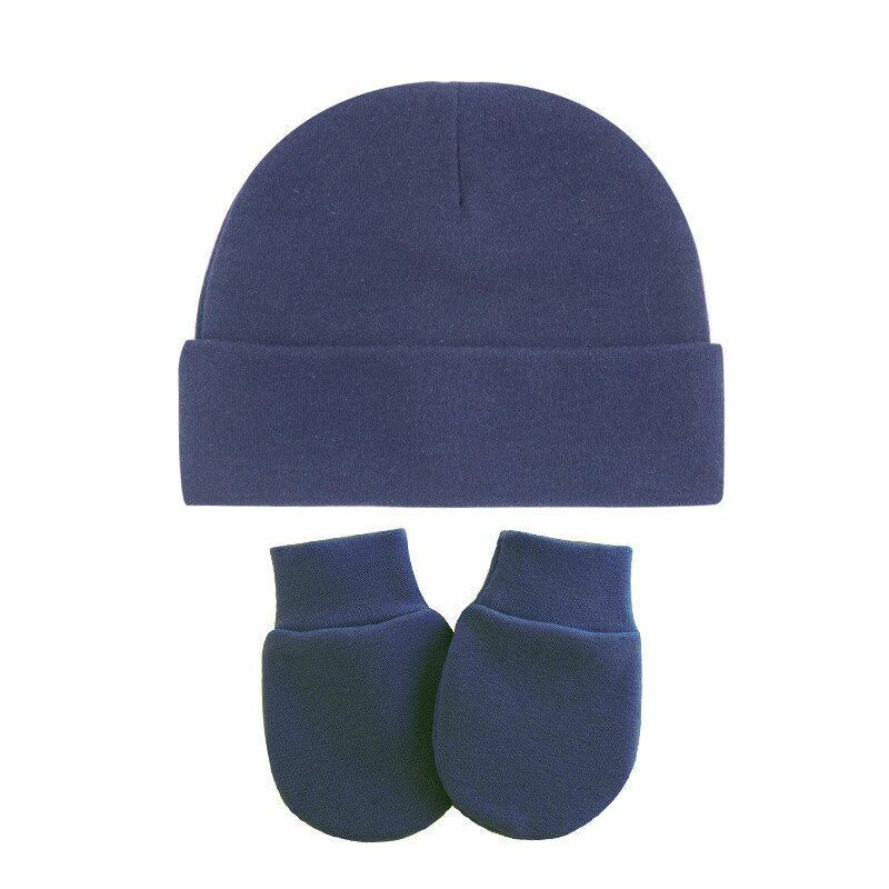 Hats Gloves 3pcs/Lot Solid Childrens Cotton Baby Winter Warm Cap Toddler Beanie