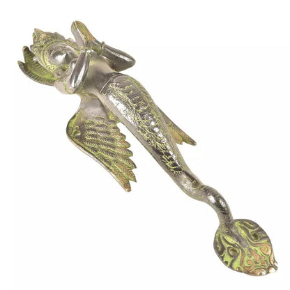 Set of 2 Antique Look Patina Brass Naga Kanya Door Handles