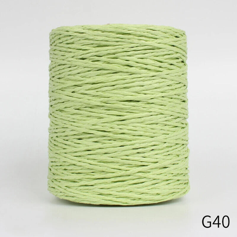 Hand Knitting Yarns 280-300M Natural Raffia Straw Colorful Crochet Threads Rolls
