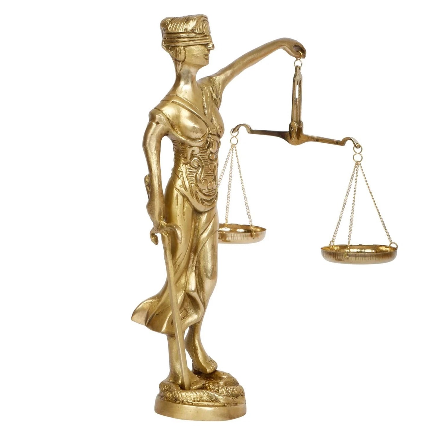 Brass Blind Folded Justice Lady Lawyer Judge Statue Idol Sculpture Figurine
