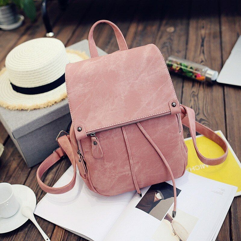 Lady Rucksack Women's Travel Bag Girl's College Backpack Shoulder Bag PU Leather