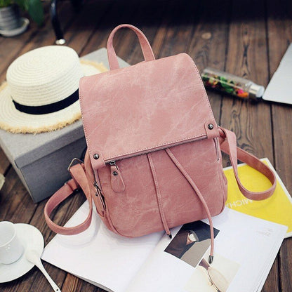 Lady Rucksack Women's Travel Bag Girl's College Backpack Shoulder Bag PU Leather