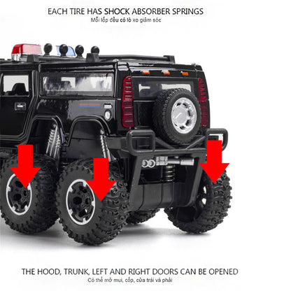 1/32 Sound&Light Police Car Pull Back Model Doors Openable Vehicle Kid Gifts