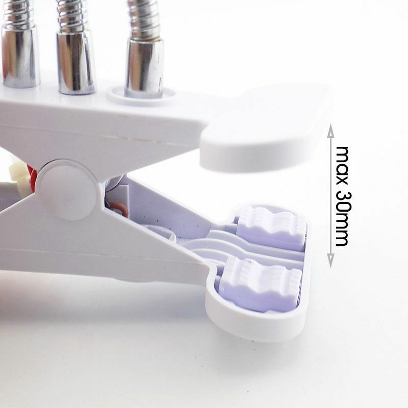 Desk Light Clip On E27 Socket 3 Head Flexible Off Switch Lamp Holder LED Plant