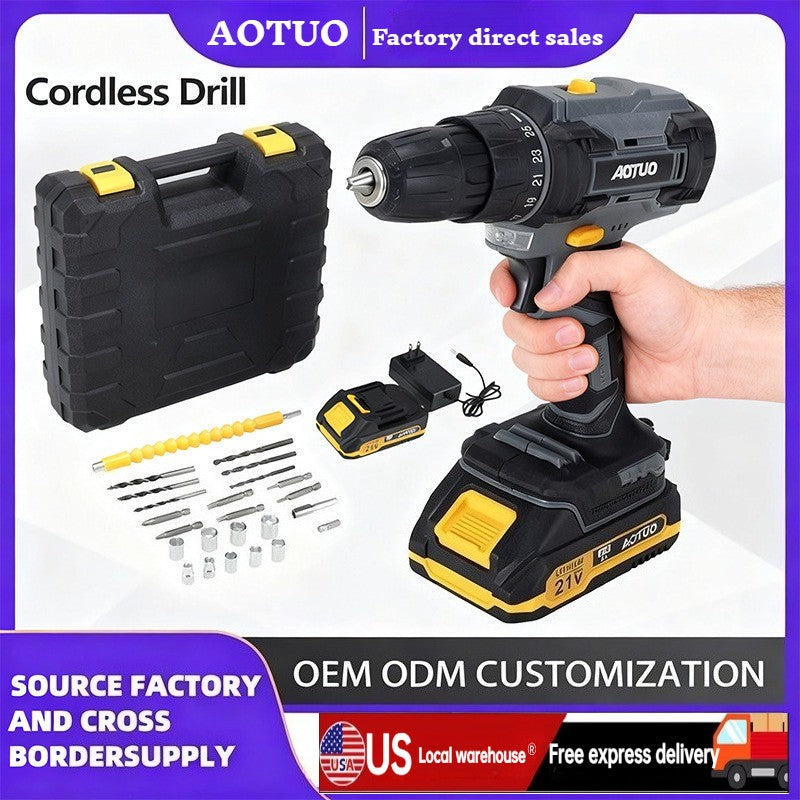 Household multi-function rechargeable electric drill with high power and brush05