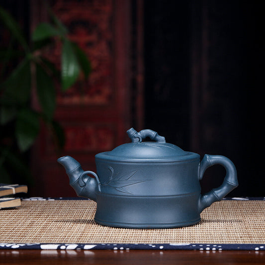 Tea Pot 300cc Real Yixing Zisha Azure Clay Tea Pot Yixing Bamboo Black Tea Pots