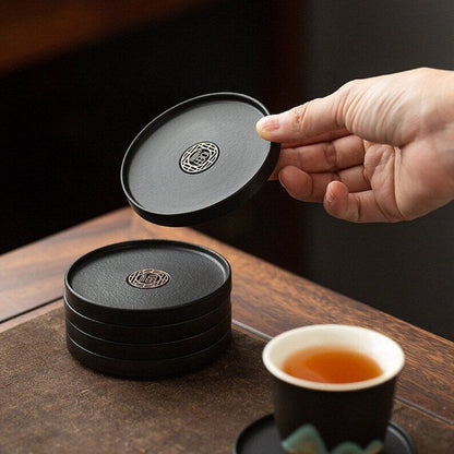 Chinese "Fu" Ceramic Tea Coaster|Coffee Coasters|Tea Accessories