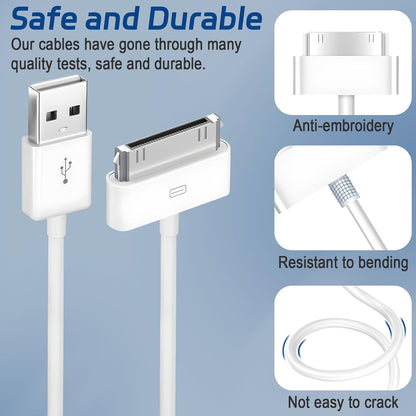 30 Pin USB Data Sync Cable Charger for Lot iPhone 4 4G 4S iPod Nano iPad 1/2/3