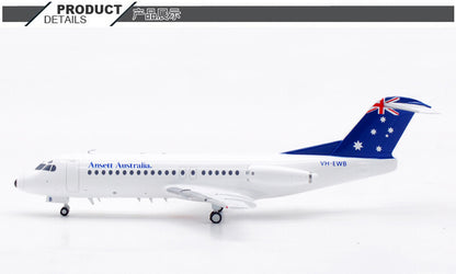 1:200 InFlight Ansett Australia Fokker F-28-4000 Passenger Plane Diecast Model