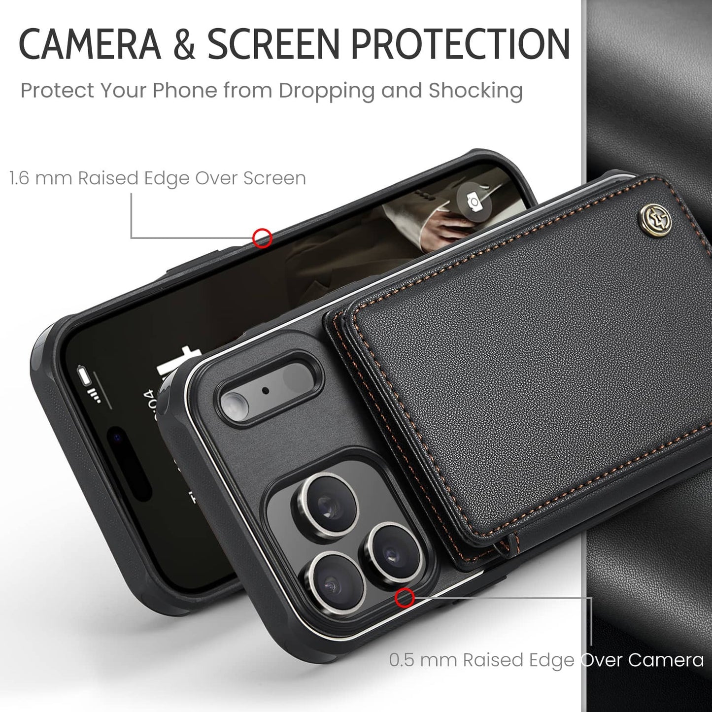 For iPhone 17 Pro Max/17 Pro/17e/Air Wallet Case with RFID Blocking Card Holder