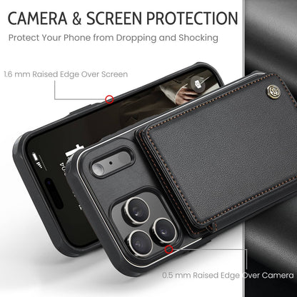For iPhone 17 Pro Max/17 Pro/17e/Air Wallet Case with RFID Blocking Card Holder