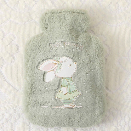 Cartoon Plush Rabbit Bear Hot Water Bottle Water Filling Small Warm Water Bag