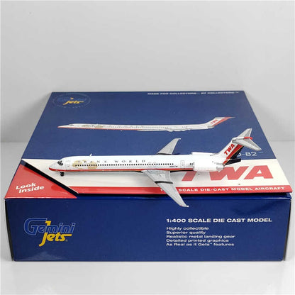 1:400 Geminijets TWA McDonnell Douglas MD-80 Passenger Airplane Diecast Model