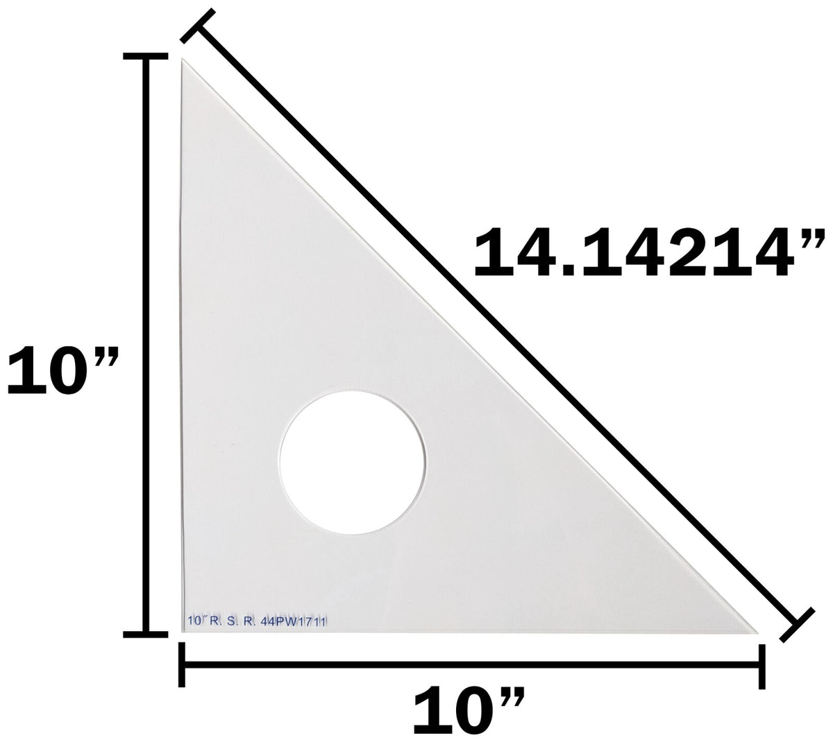 10-inch 45-45-90 Drafting Triangle, Clear Plastic