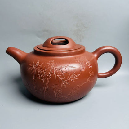 Chinese Yixing Purple Clay Teapot Zisha Ceramic Bamboo Plum Blossom Teaware Nice