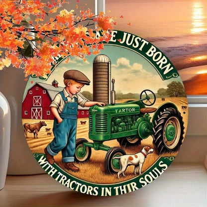 Vintage 8x8 Tin Sign Old Tractor Retro Farmhouse Rustic Wall Art for Garage Bar