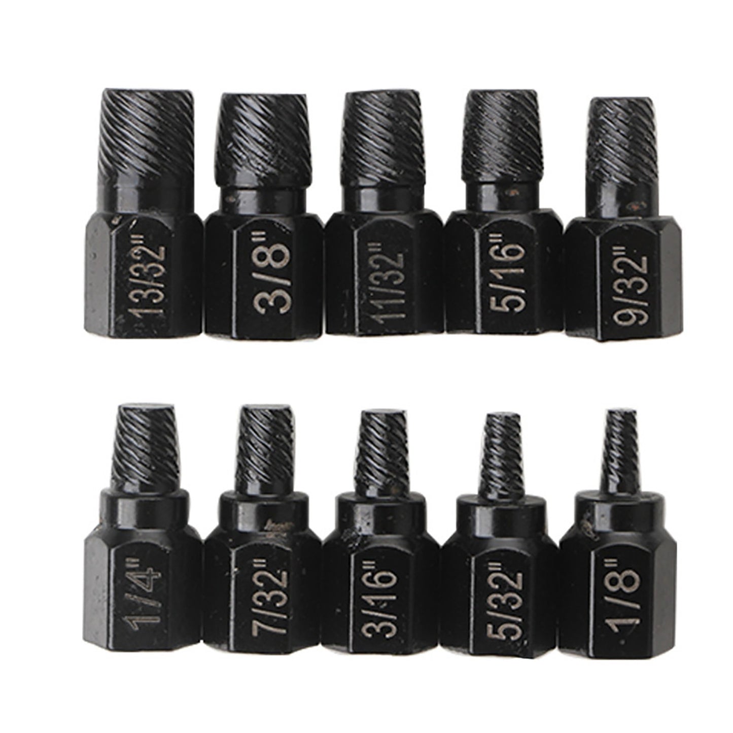 10Pcs Screw Extractor Kit Alloy Steel Damaged Screw Remover Easy Out Drill Bits