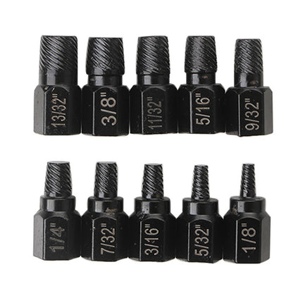 10Pcs Screw Extractor Kit Alloy Steel Damaged Screw Remover Easy Out Drill Bits