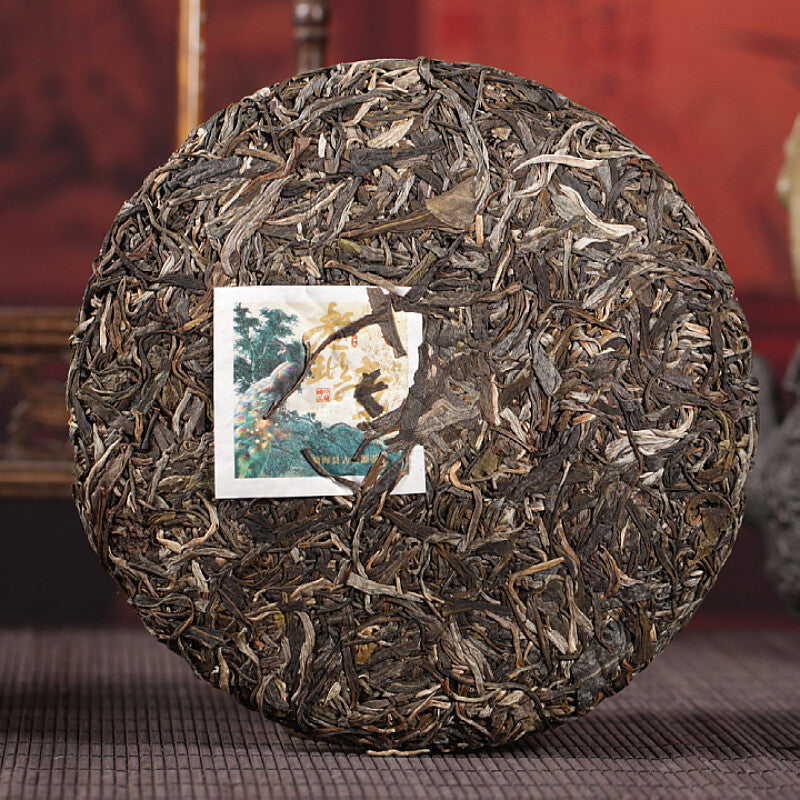 Pu'er Tea Old Ban Zhang Sheng Cha Qi Zi Cake Tea Menghai Tea 357g