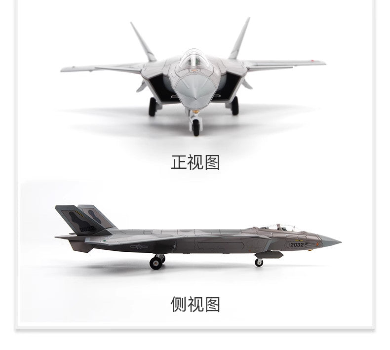 1:72 29CM AVIC J-20S Stealth Fighter Airplane Diecast Military Aircraft Model