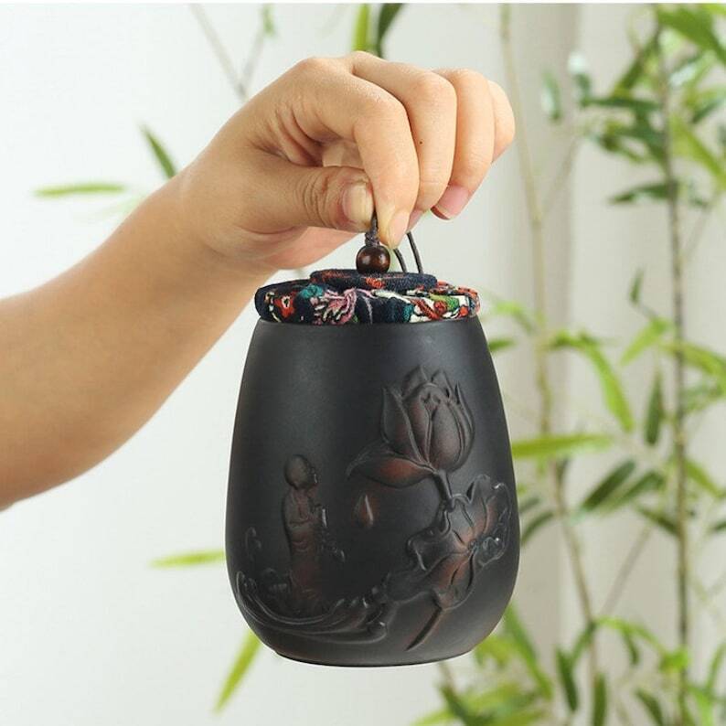 Black Ceramic Tea Ceramic Set And Canisters|Tea accessories