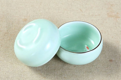 2pcs Tea Cups Dehua Celadon Tea Cup Chinese Porcelain Cup Of Tea Fish Carp 45ml