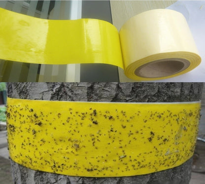 8"x 55 Yards Insect Bug Fly Sticky Glue Catcher Tape Ribbon Tree Strip Garden