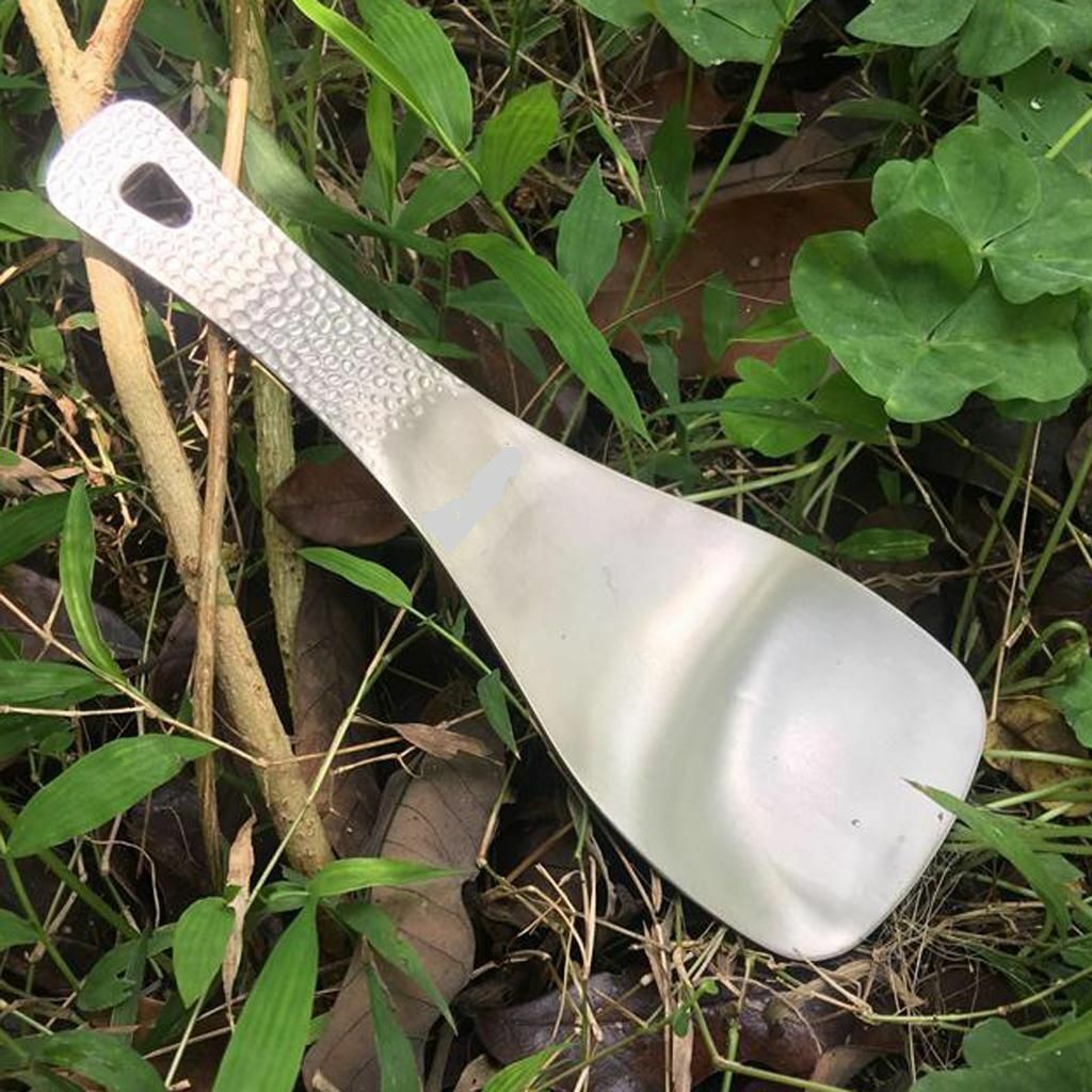 Rice Spoon Outdoor Titanium Cooking Shovel Flat Home Kitchen Paddle Silver Gray