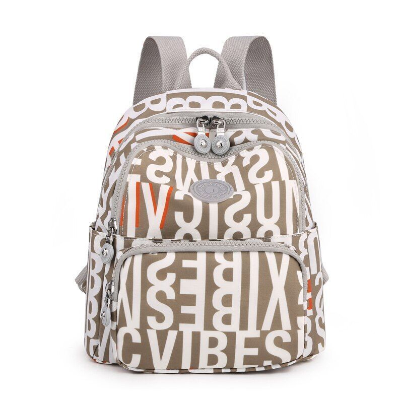 Small Backpacks Waterproof Flower Printing Shoulder School Bags Nylon Rucksack