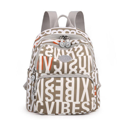 Small Backpacks Waterproof Flower Printing Shoulder School Bags Nylon Rucksack